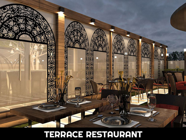 Calance Courtyard Terrace Resturant- Greenaria Buildtech