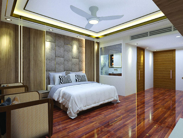 Calance Courtyard bedroom- Greenaria Buildtech