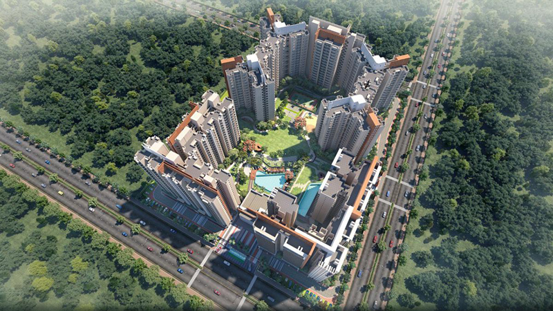Oasis Grandstand Arial View- Greenaria Buildtech